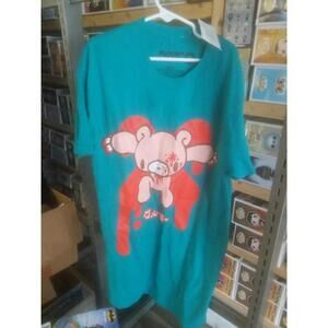 Gloomy The Naughty Grizzly size small Teal Green Tee Shirt ~ trl8#26